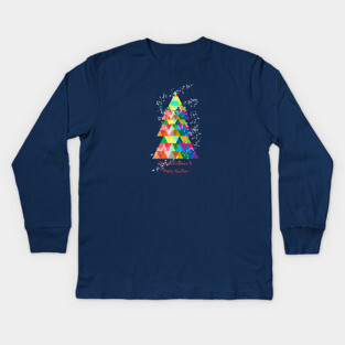 christmas tree colorful Kids Long Sleeve T-Shirt