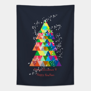 christmas tree colorful Tapestry