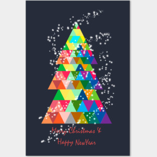 christmas tree colorful Posters and Art