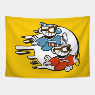 Cuphead + Mugman Tapestry