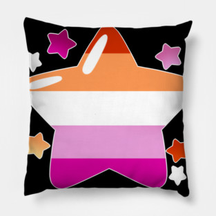 LGBTQ+ Pride Flag Stars - Lesbian Pillow