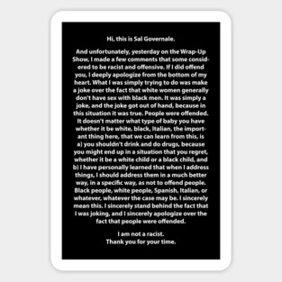 Sal's Apology Sticker