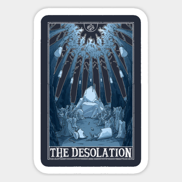 The Desolation Tarot (dark) Sticker by Rusty Quill