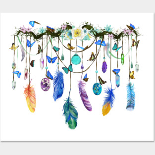 Folkstone Crystal And Butterfly Spirit Gazer Posters and Art