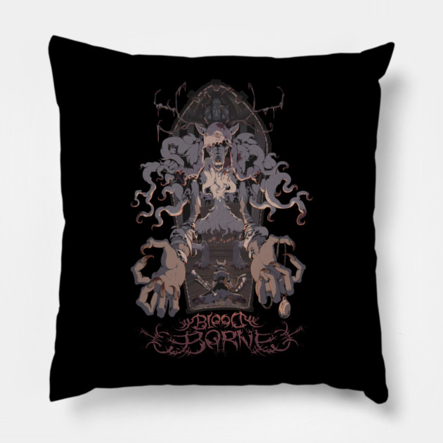 Unofficial Bloodborne Metal Band Tee Pillow by peanutgolem