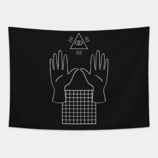 Occult Illuminati Vaporwave Tapestry