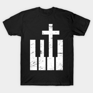 Keyboard And Cross - Christian Musician T-Shirt