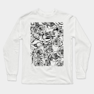 Hand drawn roses pattern Long Sleeve T-Shirt