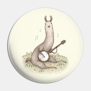 Banjo Llama Pin
