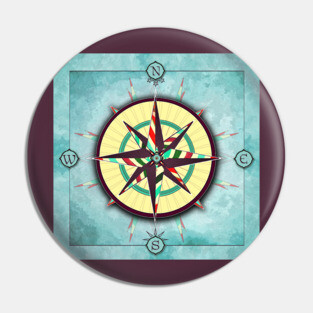 Bright Stripes Compass Pin