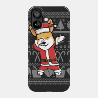 Dabbing Corgi Ugly Christmas Sweater Graphic Phone Case