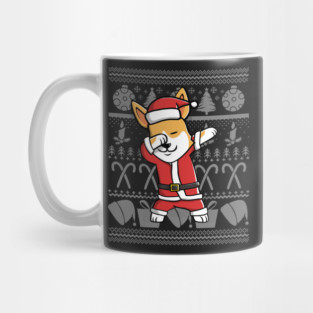 Dabbing Corgi Ugly Christmas Sweater Graphic Mug