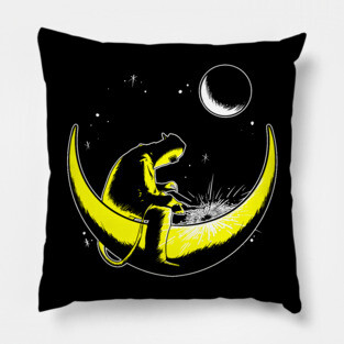 Welder Neon Moon Pillow