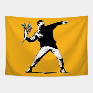 Banksy Flowers Tapestry