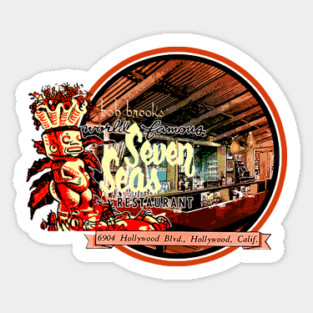 The World Famous Seven Seas Restaurant in California Tiki Bar Sticker