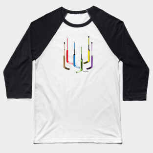 Hockey Goalie Sticks Colorful Baseball T-Shirt