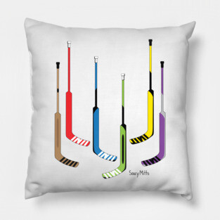 Hockey Goalie Sticks Colorful Pillow