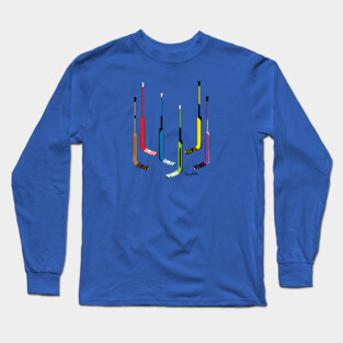 Hockey Goalie Sticks Colorful Long Sleeve T-Shirt