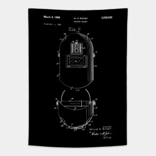 Welding helmet patent, Welding Patent, Welder Gift, vintage welding helmet, retro welding gift Tapestry