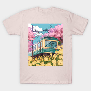 The Japanese train and the spring traveling T-Shirt