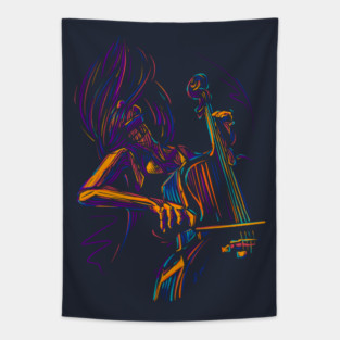 Jazz Cello Girl Tapestry