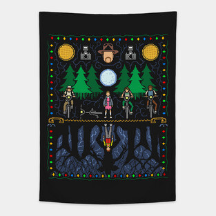 Upside Down Ugly Christmas Sweater Tapestry