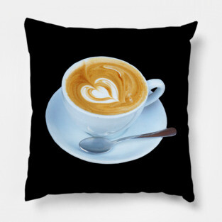 Heart Latte Coffee Photo Pillow
