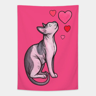 Sphynx cat love Tapestry