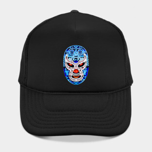 Blue Demon Lucha Libre Wrestler Aztec Design Hat