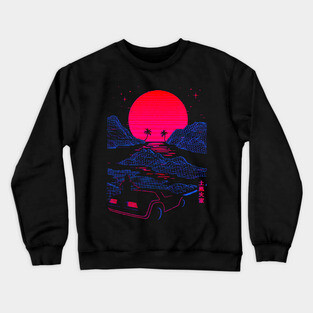 Synthwave Sunset Drive Crewneck Sweatshirt