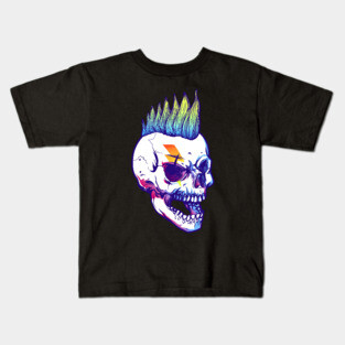 Punk Mohawk Skull Kids T-Shirt