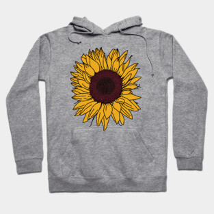 Sun Flower Line Drawing Hoodie