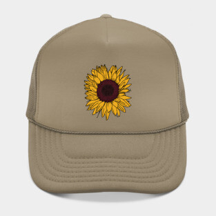 Sun Flower Line Drawing Hat