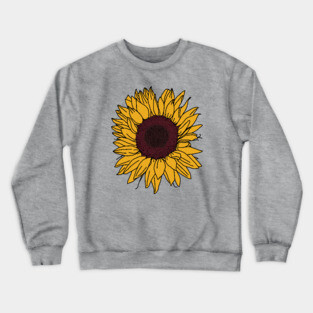 Sun Flower Line Drawing Crewneck Sweatshirt