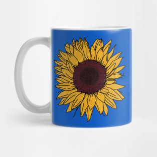 Sun Flower Line Drawing Mug