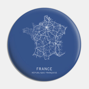 France Road Map Pin