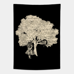 Alice In Wonderland - Vintage Book Tapestry