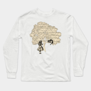 Alice In Wonderland - Vintage Book Long Sleeve T-Shirt
