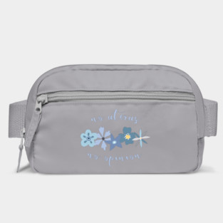 Irreverent truths: No uterus, no opinion (blue with flowers, for dark backgrounds) Bag