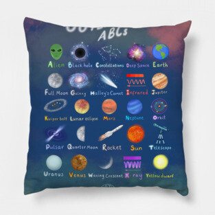 Outer space ABCs Pillow