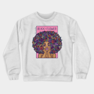 Black Flower Crewneck Sweatshirt