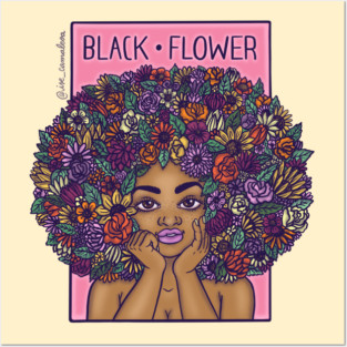 Black Flower Posters and Art