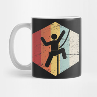 Retro Rock Climbing Icon Mug
