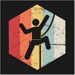 Retro Rock Climbing Icon Posters and Art