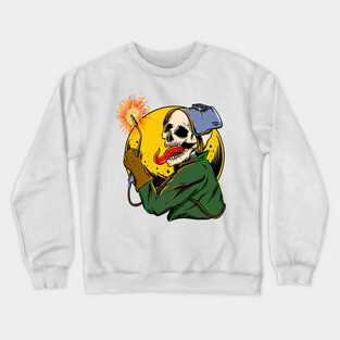 Welder Skull Fire Crewneck Sweatshirt