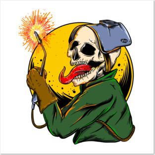 Welder Skull Fire Posters and Art
