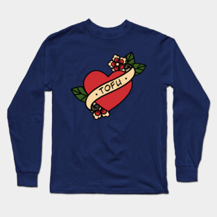 Old School Love Tofu Tattoo Long Sleeve T-Shirt