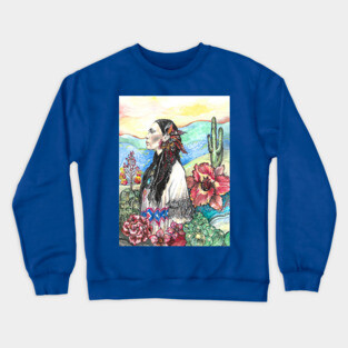 Desert Rose - Native American Woman Crewneck Sweatshirt