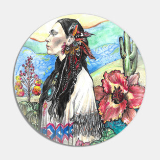 Desert Rose - Native American Woman Pin