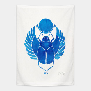 navy scarab Tapestry